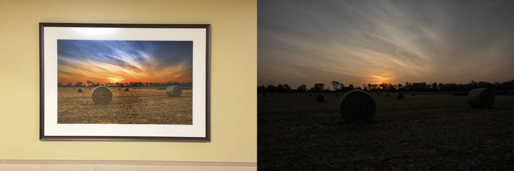 Sunrise in Miami County, before and after  photograph by Dan Cleary in Dayton Ohio