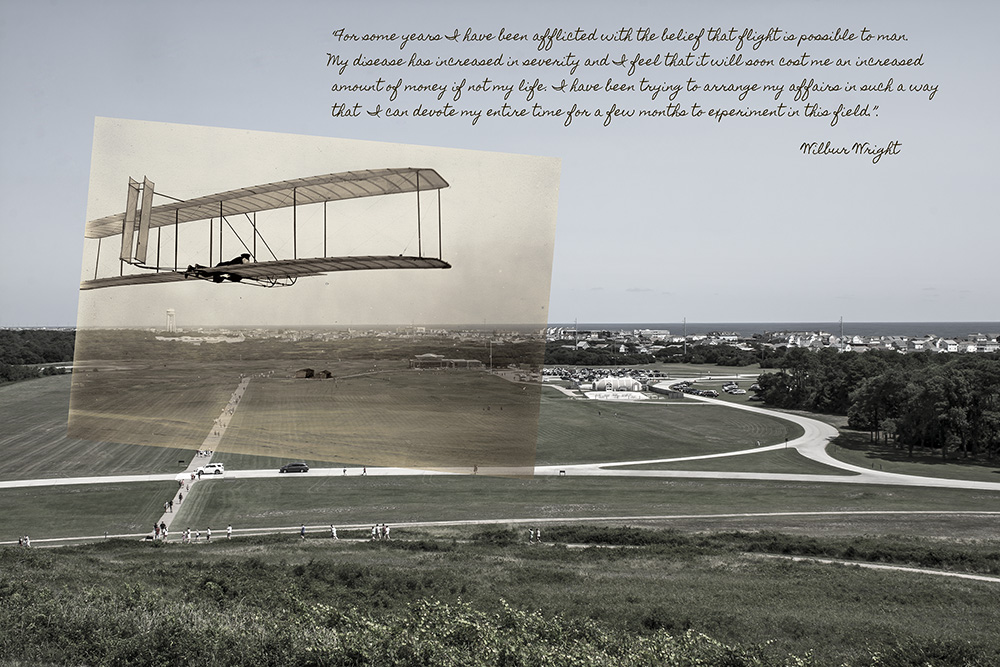 View From The Top Of Big Kill Devel Hill, part of Wright Brothers: Then and Now photo series By Dan Cleary