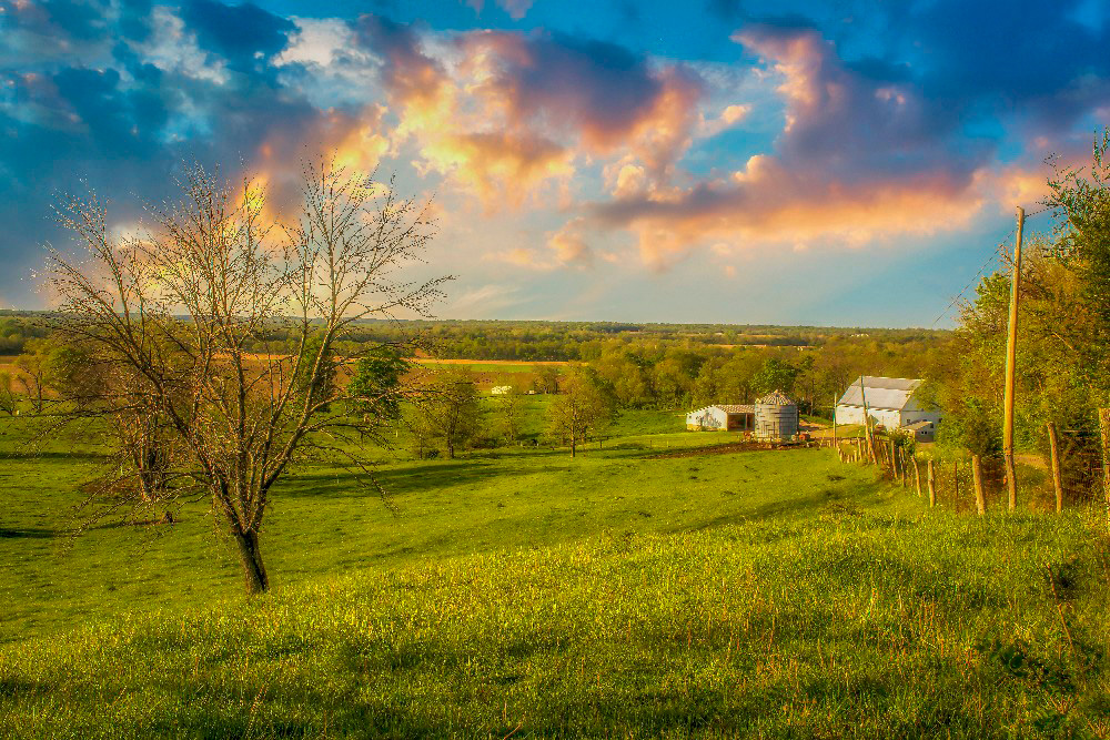 Farm valley in Warren County Ohio