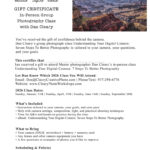In-Person Group Photography Class Gift Certificate